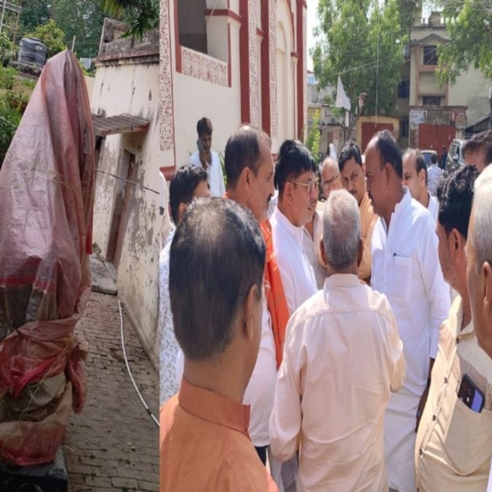 सुल्तानपुर में महाराणा प्रताप की हटाई गई प्रतिमा:क्षत्रिय समाज ने दर्ज कराया विरोध, विधायक ने प्रतिमा स्थापना का डीएम को दिया प्रस्ताव