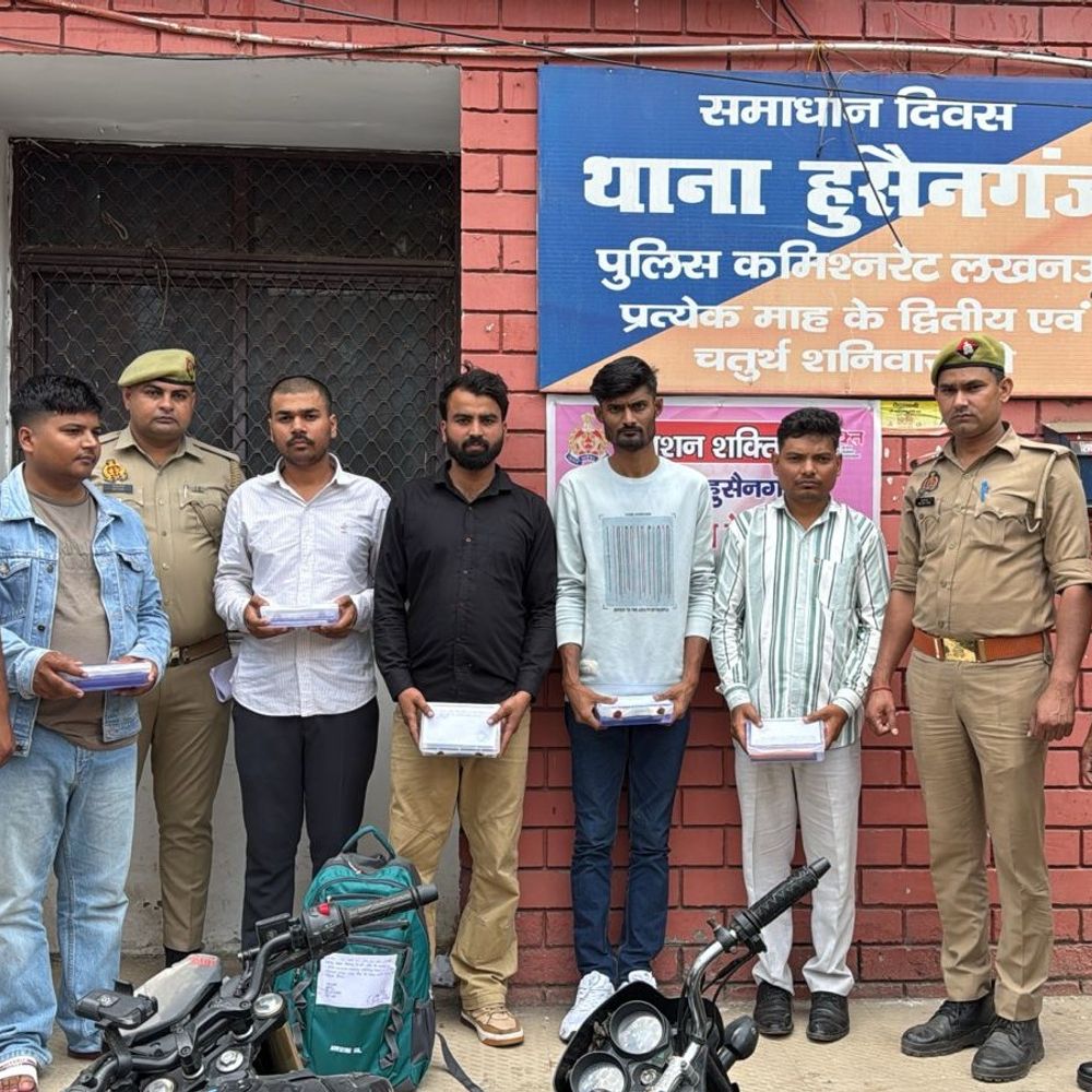 लखनऊ में 5 अंतरराष्ट्रीय तस्कर गिरफ्तार:थाईलैंड से फ्लाइट से 7.7 किलो गांजा लेकर आए, स्कॉर्पियो से दिल्ली ले जा रहे थे