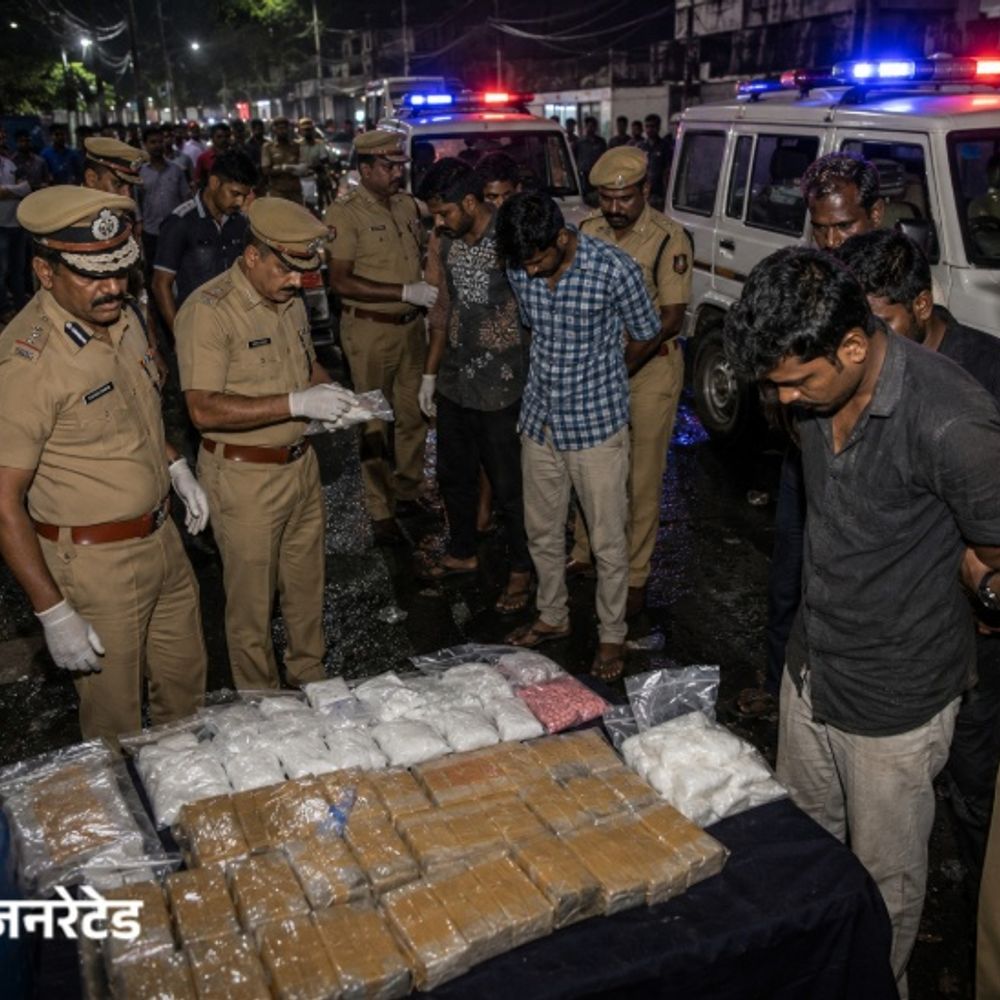तमिलनाडु में 3 दिन में 3246 बदमाश गिरफ्तार:एंटी-ड्रग टास्क फोर्स ने 419 ड्रग तस्करों से गांजा-नशीली दवाएं जब्त किया, इनकी कीमत 1.43 करोड़