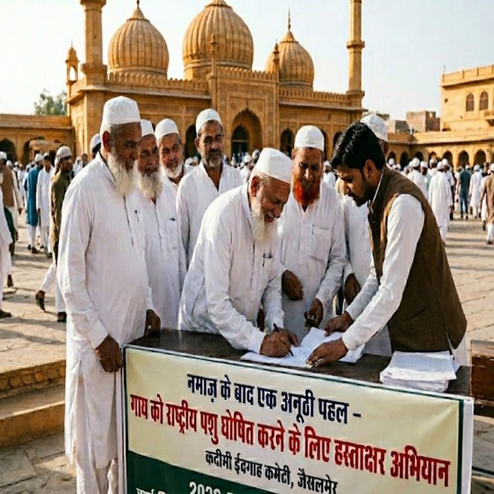 ईद के दिन मुस्लिम करेंगे अनूठी पहल:  नमाज के बाद गाय को राष्ट्रीय पशु घोषित करने के लिए चलाएंगे हस्ताक्षर अभियान, कल मनाई जाएगी ईद – Jaisalmer News