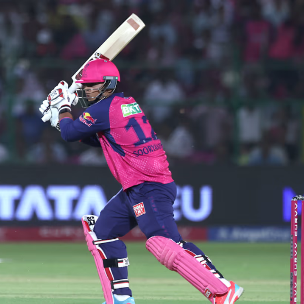 IPL- सूर्यवंशी ने गेल का 14 साल पुराना रिकॉर्ड तोड़ा:एक सीजन में सबसे ज्यादा 61 सिक्स लगाए, हैदराबाद के खिलाफ राजस्थान 74/0