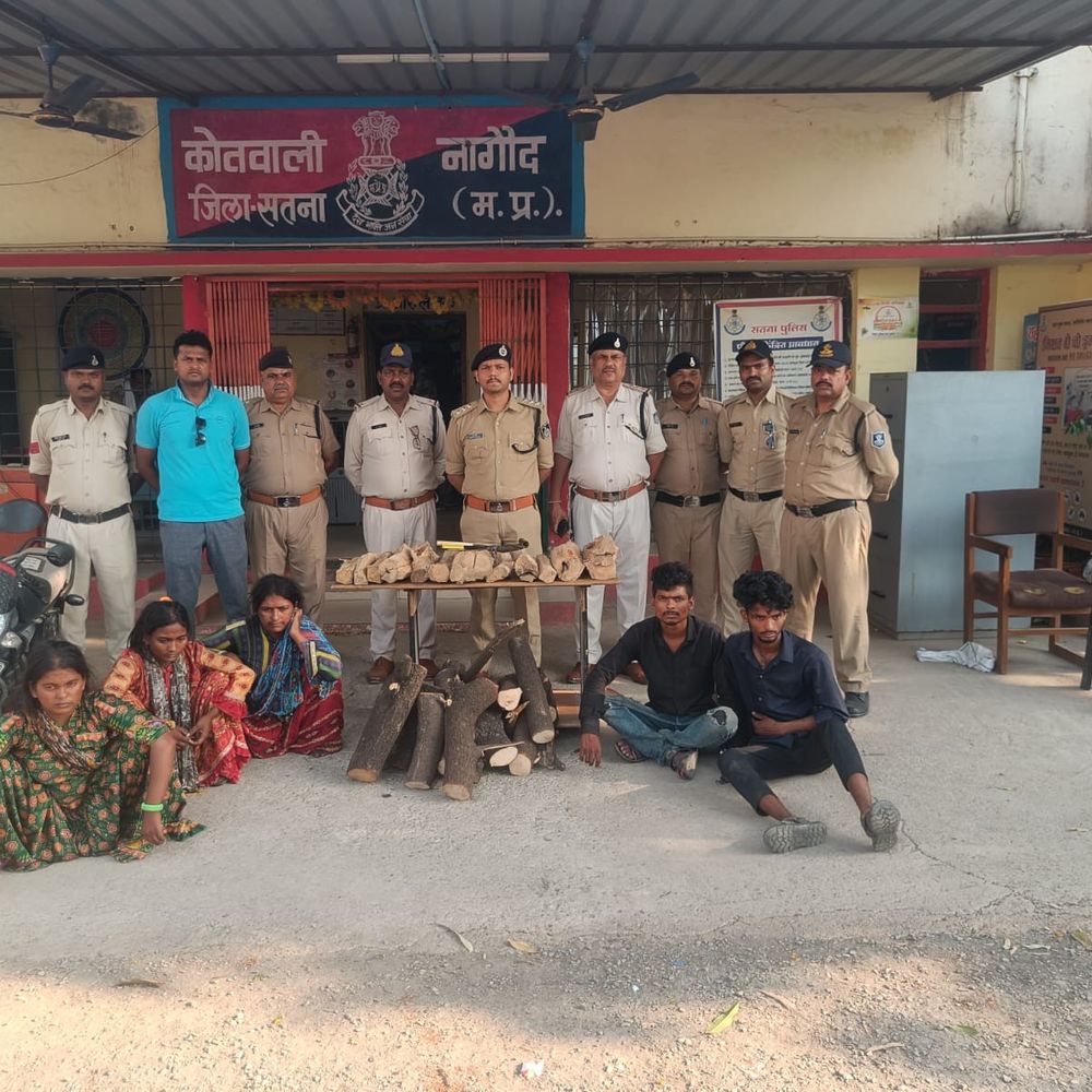 चंदन चोर गिरोह का पर्दाफाश, 6 आरोपी गिरफ्तार:कटनी-मंडला के आरोपी, 3 महिलाएं शामिल; रुद्राक्ष माला बेचने के बहाने करते थे रेकी