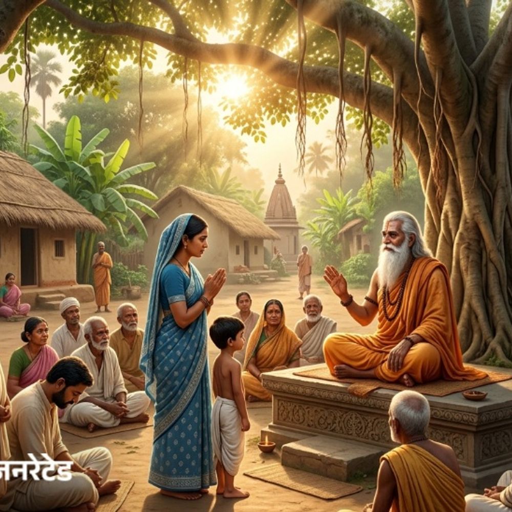 संत की एक मां को सीख:बच्चा जन्म से ही आसपास के वातावरण, माता-पिता के व्यवहार से सीखना शुरू कर देता है, बच्चों को अच्छी शिक्षा दें