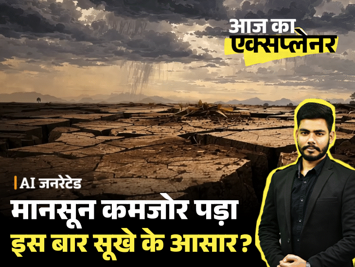 आज का एक्सप्लेनर:13 दिन से अटका मानसून, मौसम के कौन से 5 सिस्टम जिम्मेदार; अब तक 38% कम बारिश, आखिर कब मिलेगी राहत