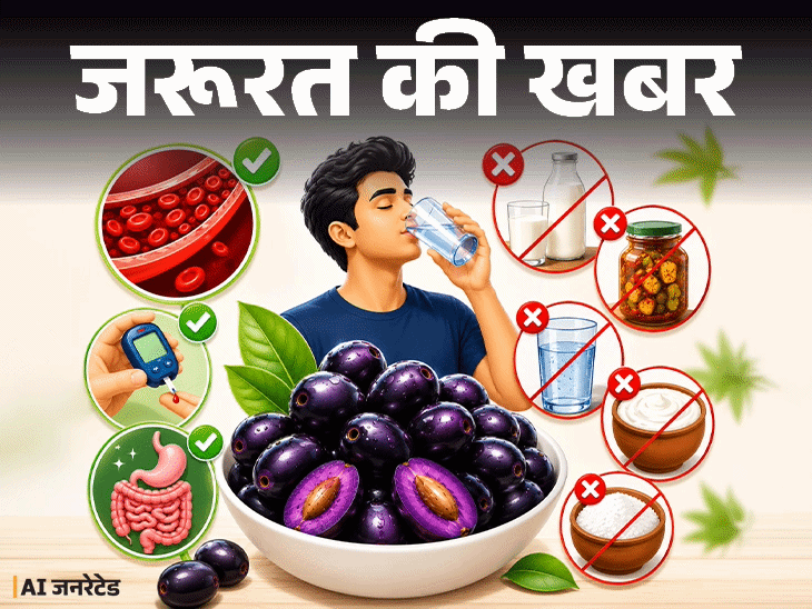 जरूरत की खबर- इन चीजों के साथ न खाएं जामुन:हो सकती है गैस, ब्लोटिंग, पेट दर्द, जानें इसके फायदे, खाने का सही तरीका