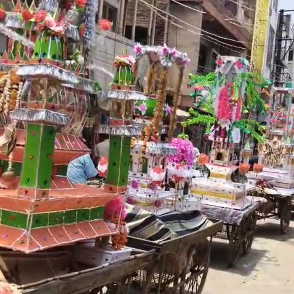 मुहर्रम पर धौलपुर में उमड़ा अकीदतमंदों का हुजूम:या हुसैन की सदाओं के बीच कर्बला में सुपुर्द-ए-खाक हुए 500 ताजिए