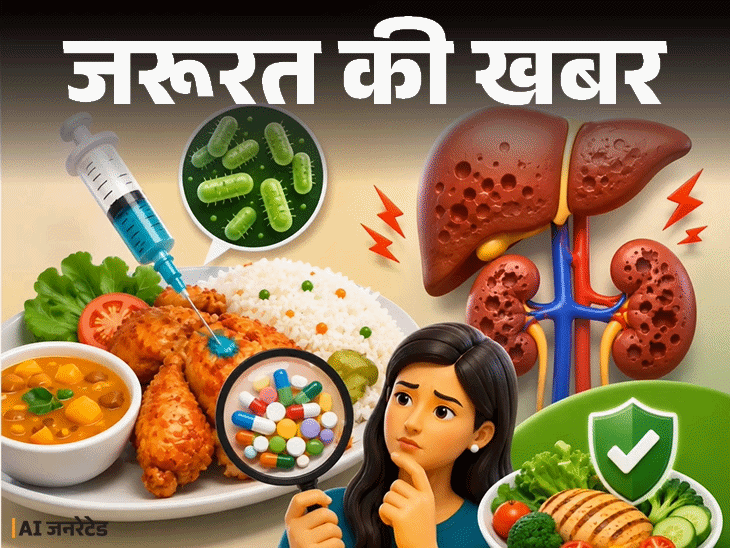 जरूरत की खबर- क्या आपके भोजन में एंटीबायोटिक है:ये लिवर, किडनी डैमेज कर सकता है, जानें कैसे चुनें सुरक्षित भोजन