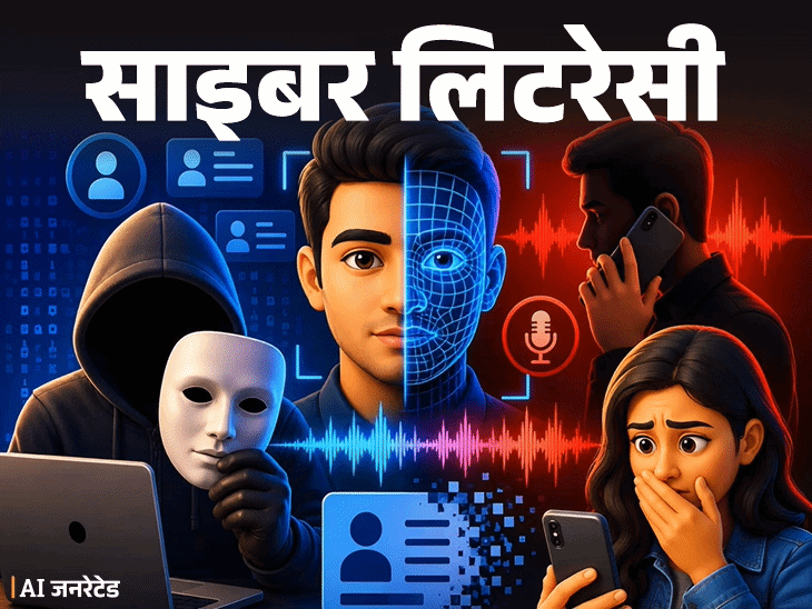 साइबर लिटरेसी- लोगों की पहचान चुरा रहे ठग:आवाज की नकल से हो रही फेस-वॉइस क्लोनिंग, इस खतरनाक स्कैम से बचें, 10 सावधानियां बरतें