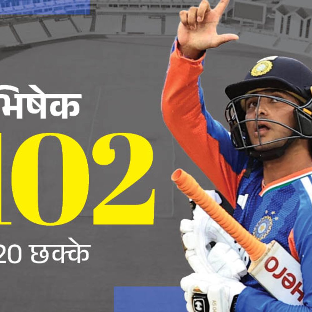 अभिषेक सबसे तेज 100 टी-20 छक्के लगाने वाले बैटर:श्रेयस इंग्लैंड में फिफ्टी लगाने वाले पहले भारतीय कप्तान; बारिश से मैच नहीं हो पाया