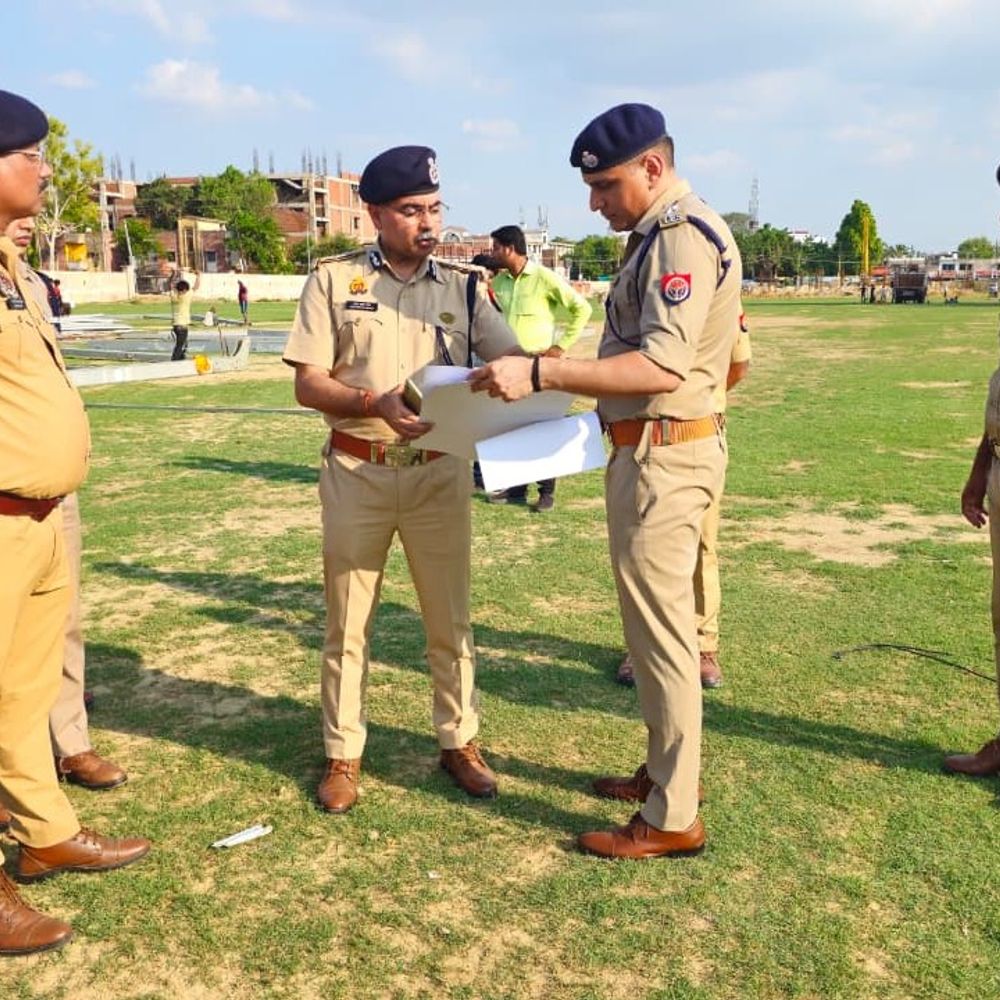 7 जुलाई को प्रतापगढ़ आएंगे CM:आईजी अजय मिश्रा जनसभा स्थल पहुंचे, पार्किंग-बैरीकेडिंग और सुरक्षा देखी