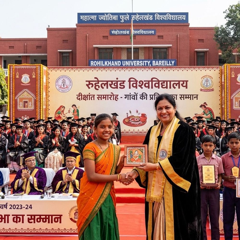 रूहेलखंड विश्वविद्यालय की नई पहल:गोद लिए गांवों के बच्चों की प्रतिभा दीक्षांत समारोह तक