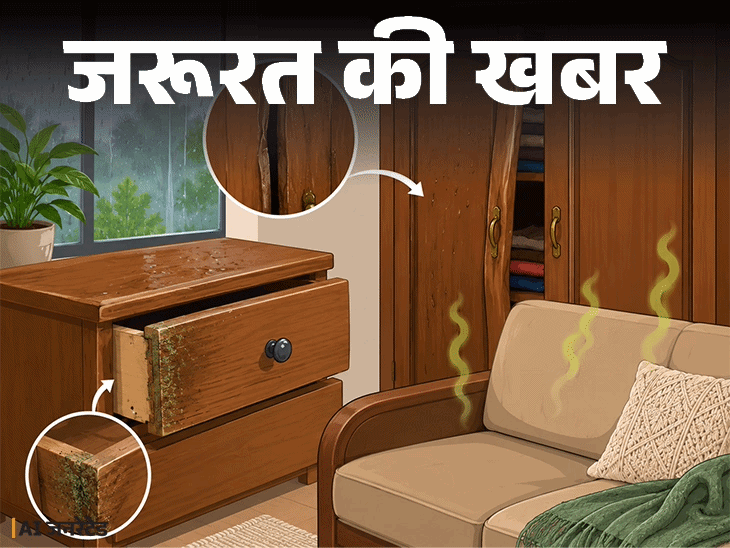 जरूरत की खबर- बारिश में खराब होते वुडेन फर्नीचर:नमी के 12 संकेत इग्नोर न करें, एक्सपर्ट से जानें लकड़ी को सीलन से कैसे बचाएं
