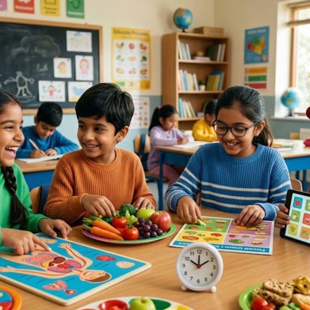 जंक–फूड के नुकसान और स्क्रीन–टाइम कंट्रोल करना सीखेंगे बच्चे:यूपी के स्कूलों में अब पढ़ाई जाएगी 'माय हेल्थ वर्ल्ड ' बुक