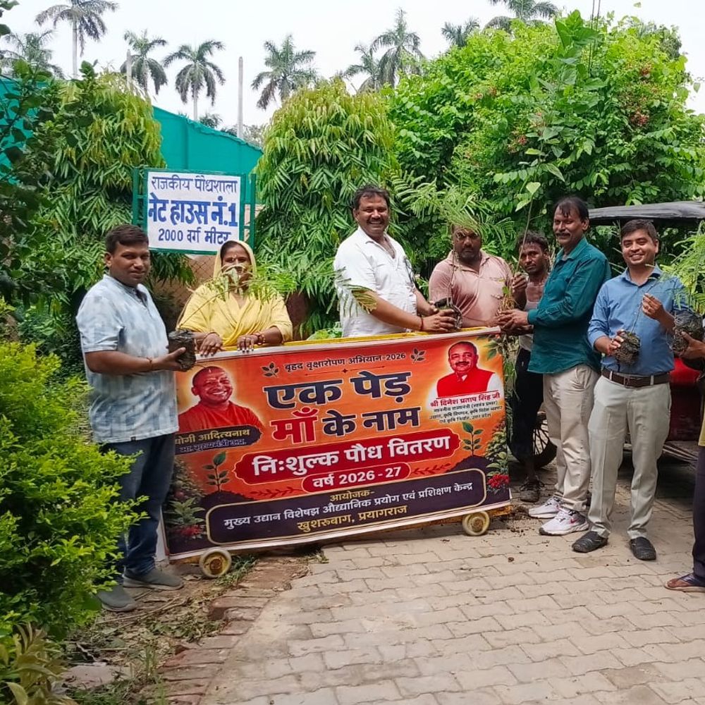 आधार कार्ड दिखाओ और 10 पौधे फ्री में ले जाओ:प्रयागराज में हरियाली बढ़ाने के लिए उद्यान विभाग ने शुरू की पहल