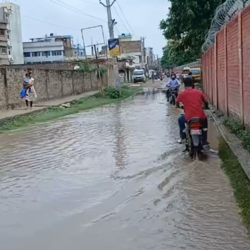 बेतिया में जलजमाव और जर्जर सड़क से राहगीर परेशान:बच्चे-बूढ़ों की मुश्किल बढ़ी, परिजन बोले- बच्चों को स्कूल भेजने में होती है कठिनाई