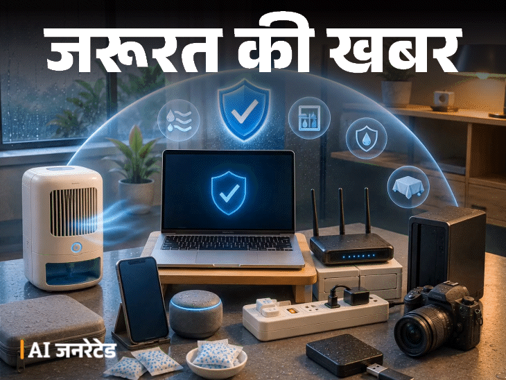 
                 जरूरत की खबर- मानसून में इलेक्ट्रॉनिक्स को रखें सेफ:पानी और नमी से बचाएं, ये कॉमन गलतियां न करें, प्रोटेक्शन के 12 टिप्स 
            