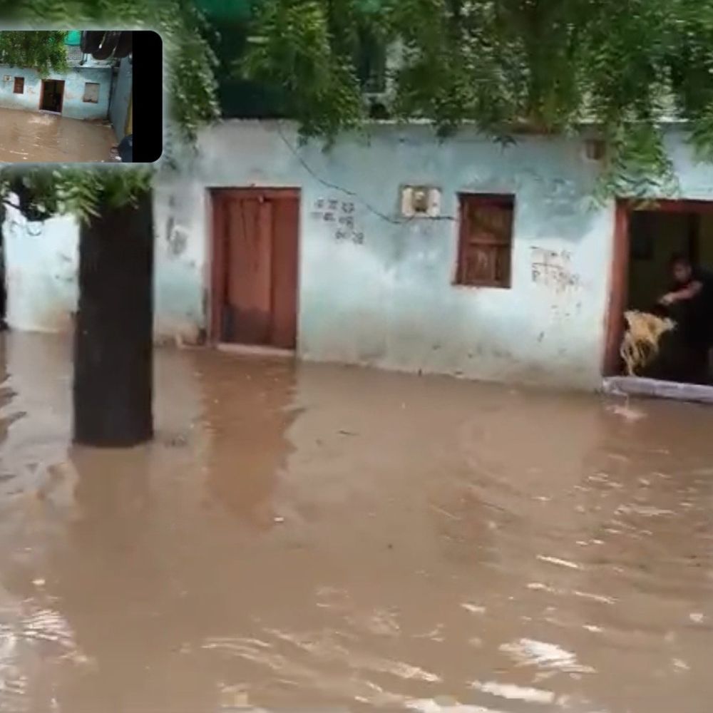 
                 टीकमगढ़ में तेज बारिश से खुली सफाई व्यवस्था की पोल:बड़ागांव के घरों-स्कूल में पानी भरा; जल निकासी न होने से लोग परेशान 
            