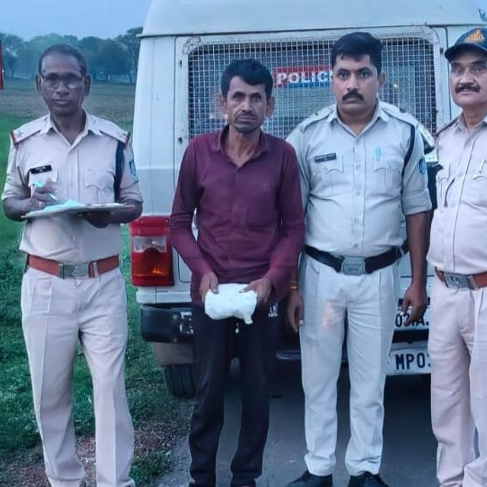 
                 पुलिस ने 331 ग्राम गांजे के साथ आरोपी पकड़ा:खेतों के रास्ते भागा, घेराबंदी कर नईगढ़ी पुलिस ने किया गिरफ्तार 
            