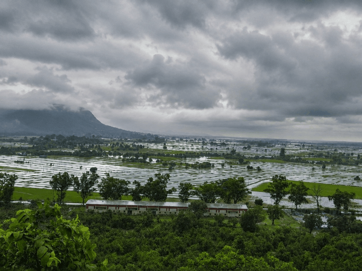
                 रायसेन में दूसरे दिन भी मेहरबान मानसून:500 फीट की ऊंचाई से लबालब दिखे धान के खेत,गैरतगंज में सबसे ज्यादा 4.65 इंच वर्षा दर्ज, नदी-नालों का जलस्तर बढ़ा 
            
