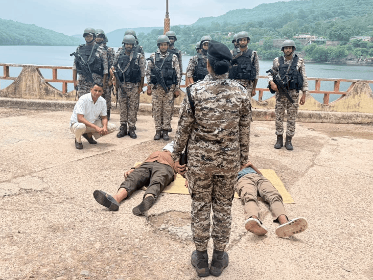 जवाहर सागर डेम पर आतंकवाद निरोधक मॉक ड्रिल:एटीएस, पुलिस ने आतंकवादियों को मार गिराने का किया अभ्यास