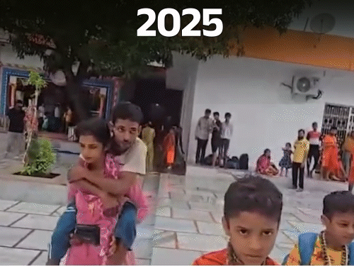 दिव्यांग पति को पीठ पर बैठाकर हरिद्वार पहुंची आशा:180km पैदल चलकर भरा गंगाजल; बोलीं- ये बोझ नहीं, जीवनसाथी