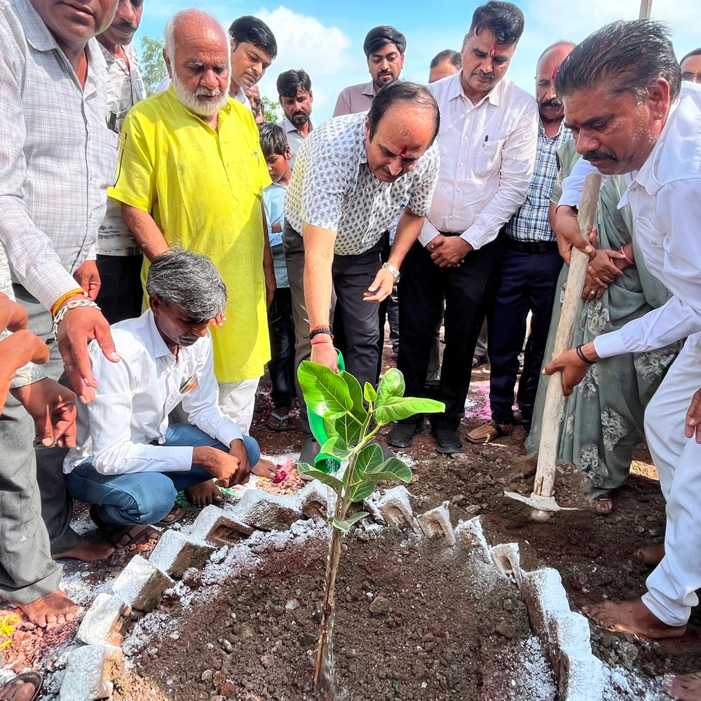 सुनेल में कलेक्टर ने किया पौधारोपण, दिया पर्यावरण संरक्षण संदेश:ग्रामीणों संग चौपाल लगाकर सुनी समस्याएं