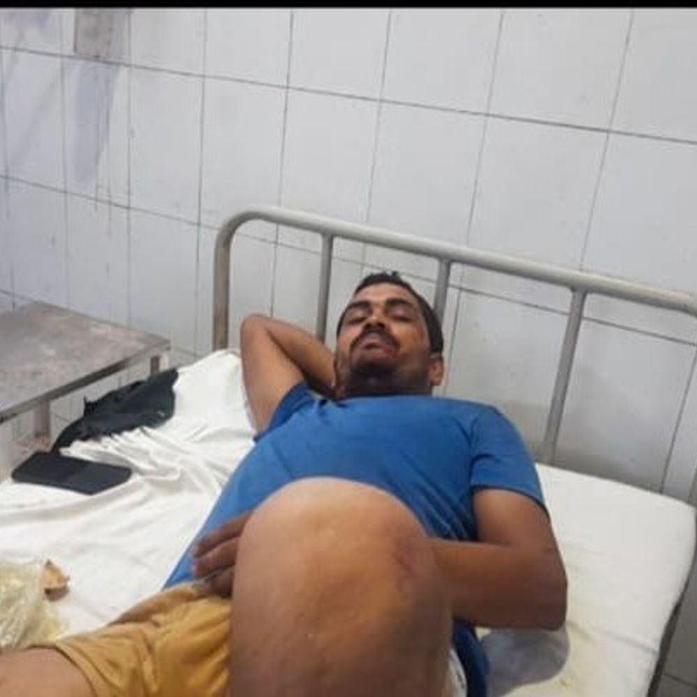 पान्होरी टोल प्लाजा के पास मवेशी से टकराई बाइक:हरियाणा का युवक गंभीर घायल-भरतपुर रेफर, रिश्तेदारों से मिलकर लौट रहा था घर