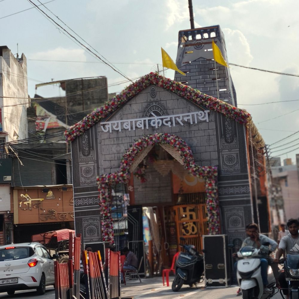 केदारनाथ धाम की तर्ज पर सजा शामली का शिव चौक:सावन में बना आस्था और आकर्षण का केंद्र, एक करोड़ का खर्च