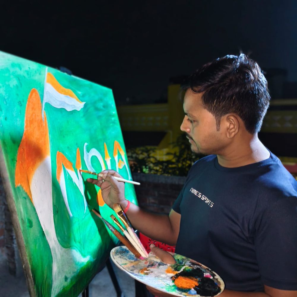 मिल्लिया फखरुद्दीन अली अहमद बीएड कॉलेज में हैं शिक्षक:राष्ट्रीय कला प्रदर्शनी में पूर्णिया के ध्रुव की कलाकृतियां चयनित