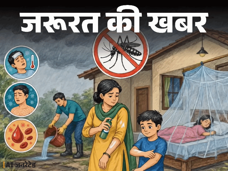 
                 जरूरत की खबर- बारिश में बढ़ता मच्छरों का प्रकोप:इन 5 घरेलू तरीकों से भगाएं मच्छर, डॉक्टर से जानें बचाव के लिए जरूरी सावधानियां 
            