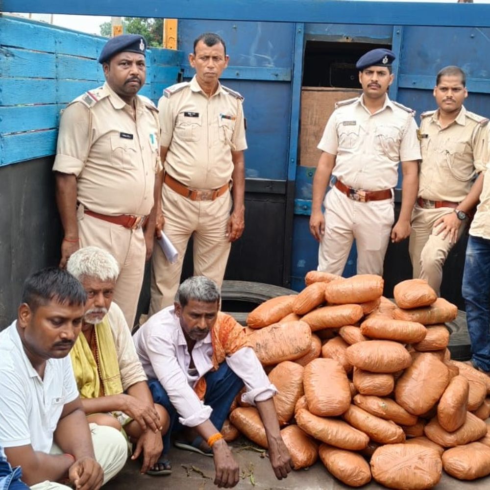 पटना के नौबतपुर में 134 किलो गांजा बरामद:फॉर्च्यूनर कार और ट्रक जब्त, 4 आरोपी गिरफ्तार; 1 करोड़ गांजे की कीमत