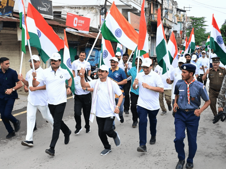 बिलासपुर में स्वतंत्रता दौड़, विभाजन विभीषिका दिवस का आयोजन:केंद्रीय मंत्री तोखन साहू बोले- सेनानियों का बलिदान हमेशा याद रखें