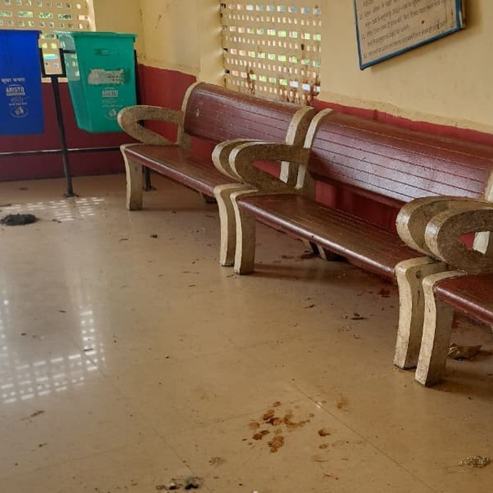 कोलारस स्टेशन पर 10 अगस्त से नहीं हुई सफाई:प्लेटफार्म से लेकर टिकट काउंटर के पास तक कचरा, प्रबंधक बोले- फंड की कमी