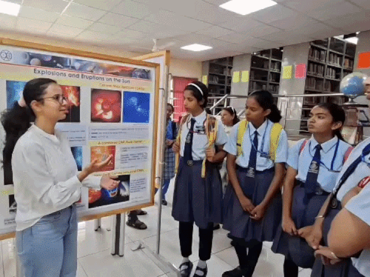 उदयपुर- स्टूडेंट्स ने सूरज के तूफानों के बारे में जाना:पृथ्वी और अंतरिक्ष में इसके प्रभावों को समझा, छात्रों को इनाम भी दिए गए