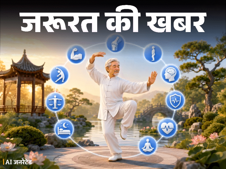 
                 जरूरत की खबर- चीनियों की सेहत का राज ‘ताई-ची’:योग, मेडिटेशन और मार्शल आर्ट भी, जानें इसके 10 हेल्थ बेनिफिट्स, करने का सही तरीका 
            