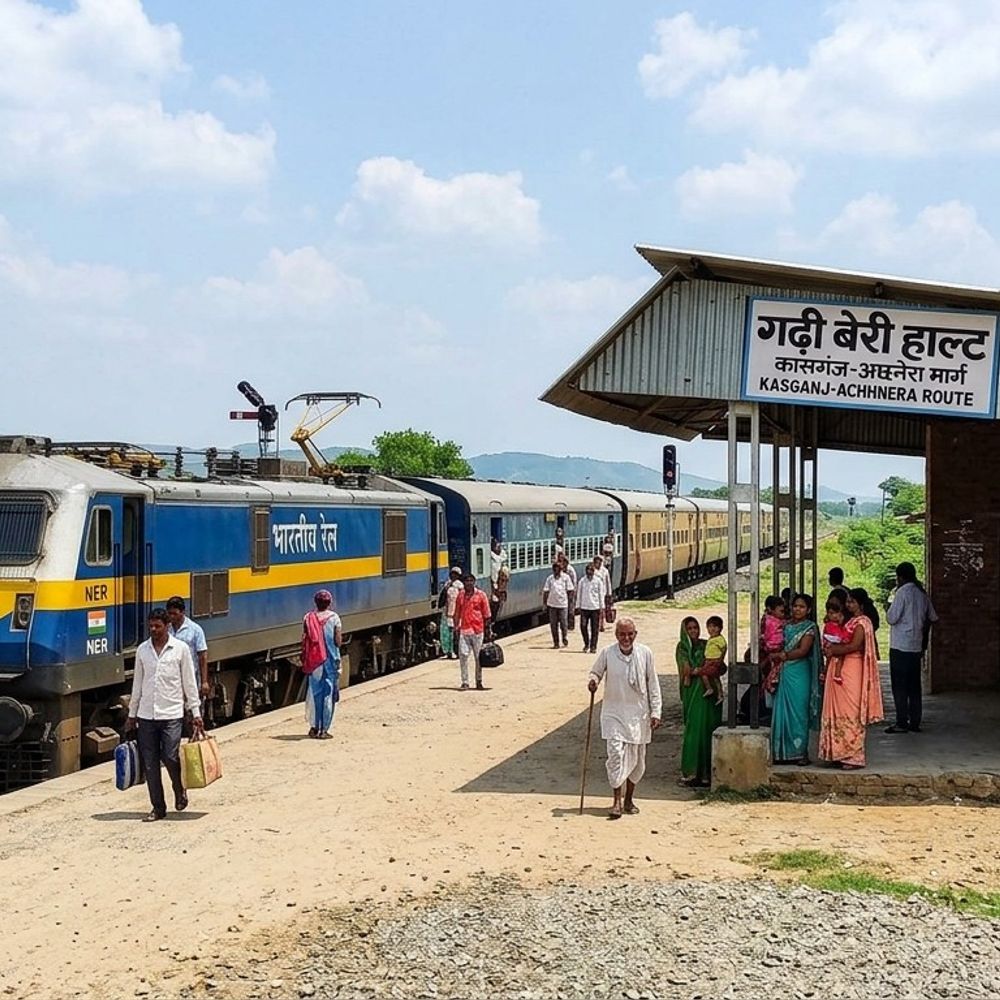 कासगंज-अछनेरा पैसेंजर गढ़ी बेरी हाल्ट पर रुकेगी:ठहराव 21 अगस्त 2026 से शुरू होगा, यात्रियों को मिलेगी सुविधा