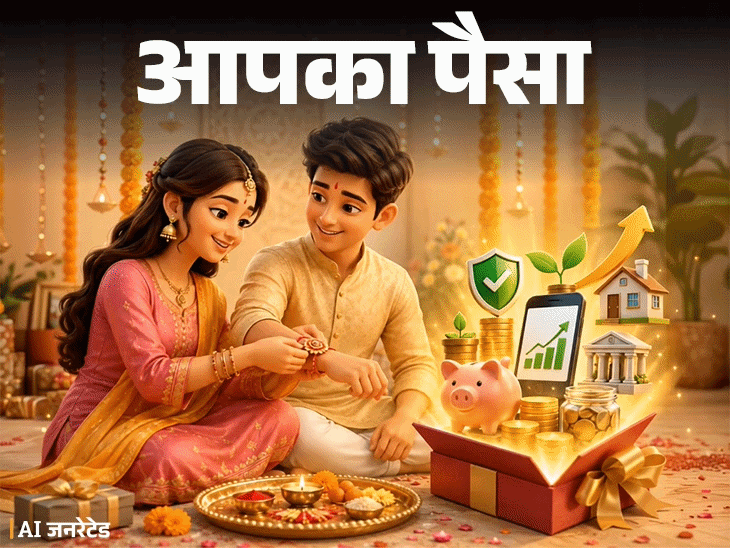 
                 आपका पैसा- इस रक्षाबंधन बहन को दें फाइनेंशियल सेफ्टी:कैश की जगह चुनें ये विकल्प, सात हजार रुपए से बनाएं 1 लाख का फंड 
            