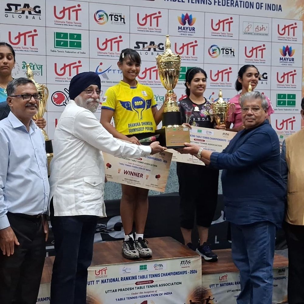 यूटीटी नेशनल रैंकिंग टेबल टेनिस फाइनल:पायस जैन ने जीता पुरुष एकल का खिताब, सिंड्रेला दास वुमेन्स और अंडर-19 में बनीं डबल चैंपियन