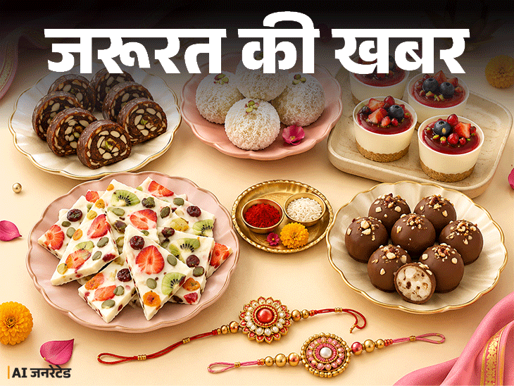 
                 जरूरत की खबर- इस राखी बिना गैस-ओवन के बनाएं मिठाई:ये 5 मिठाइयां सिर्फ 15 मिनट में होंगी तैयार, शेफ से जानें बनाने का सही तरीका 
            