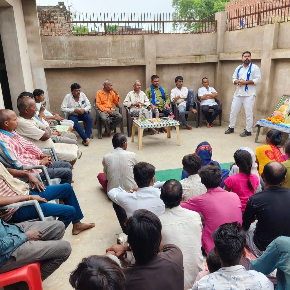 कानपुर में भीम आर्मी और आसपा की चौपाल:बाबा साहब को श्रद्धांजलि दी, उनके संघर्षों को याद किया