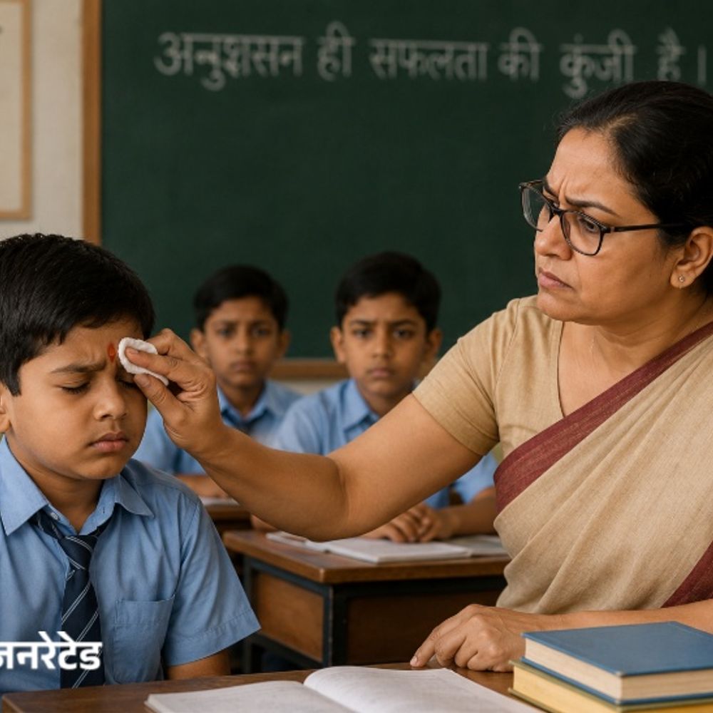 कोलकाता में छात्र का चंदन तिलक हटवाने वाला टीचर सस्पेंड:FIR दर्ज; वीडियो वायरल होने के बाद CM अधिकारी ने एक्शन लिया