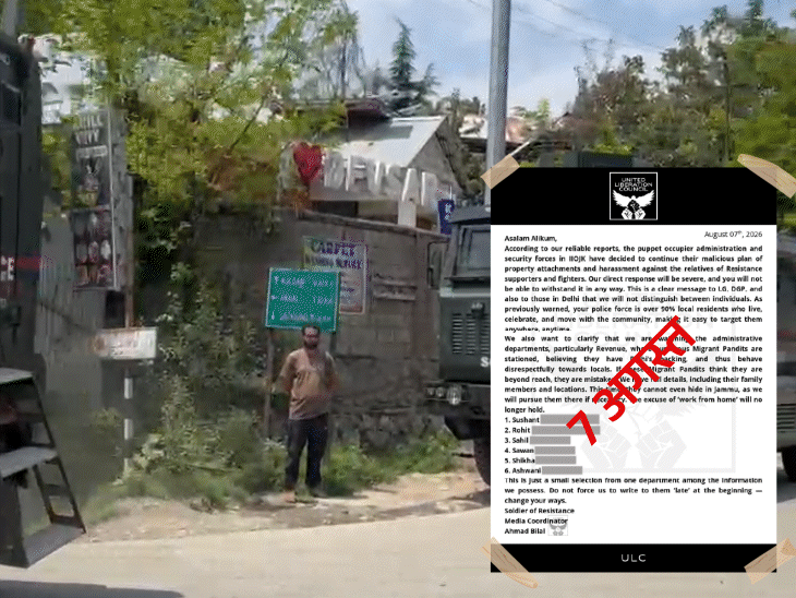 17 दिन में दो धमकी भरे लेटर, कश्मीरी पंडित डरे:बोले- नाम, पता, गाड़ी नंबर भी लीक, 37 साल बाद भी घर लौटना मुश्किल