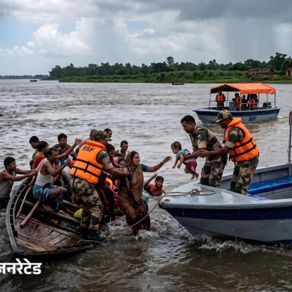 बंगाल के मुर्शिदाबाद में नाव पलटने से 10 बांग्लादेशी डूबे:BSF ने 30 दिन के बच्चे समेत सभी का रेस्क्यू किया; मॉनसून में गंगा 100 फीट तक गहरी