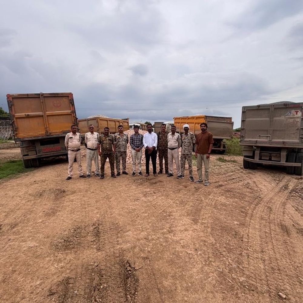 भिंड में ओवरलोड और अवैध खनिज परिवहन पर कार्रवाई:11 डंपर-ट्रैक्टर ट्रॉली जब्त, कलेक्टर कोर्ट में जाएंगे केस