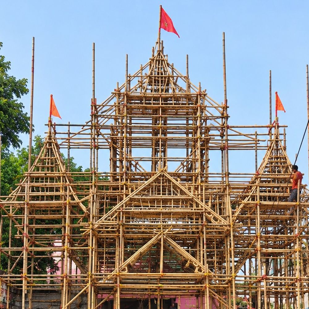 राम मंदिर की तर्ज पर बनेगा दुर्गा पूजा पंडाल:चंडीस्थान में पूजा समिति ने शुरू की तैयारियां, श्रद्धालुओं के लिए होगा खास आकर्षण