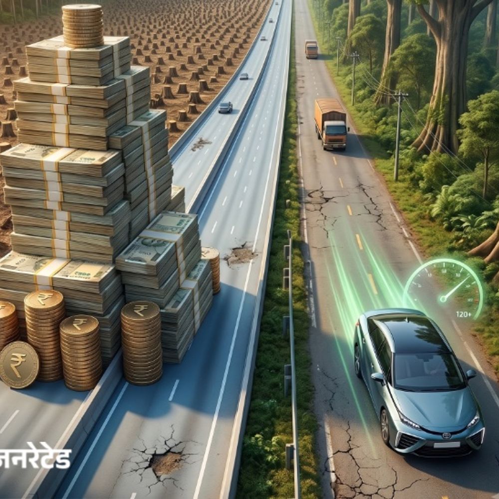 सड़कों पर 12 साल में ₹16 लाख करोड़ खर्च हुए:1.5 करोड़ पेड़ भी कटे; लेकिन भारत में कार की औसत स्पीड 13 किमी/घंटा ही बढ़ी