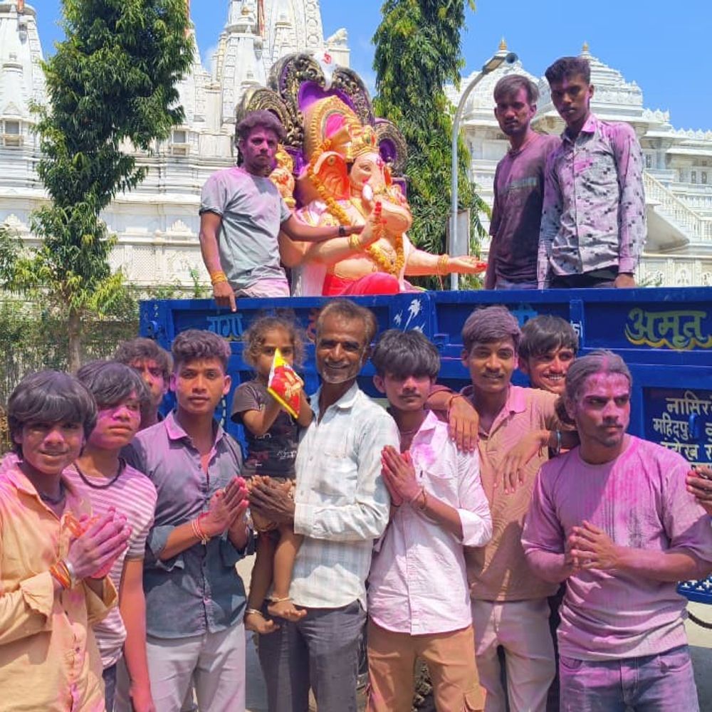 उन्हैल में जगह-जगह गणपति प्रतिमा विसर्जन:शोभायात्रा निकालकर शिप्रा नदी के तट पहुंचे भक्त; लगाए जयकारे