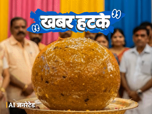 खबर हटके- 5 किलो का लड्डू ₹1 करोड़ में बिका:प्रसाद के साथ बैल ने निगला सोने का मंगलसूत्र; चिड़ियाघर ने गधे को जेब्रा बनाया