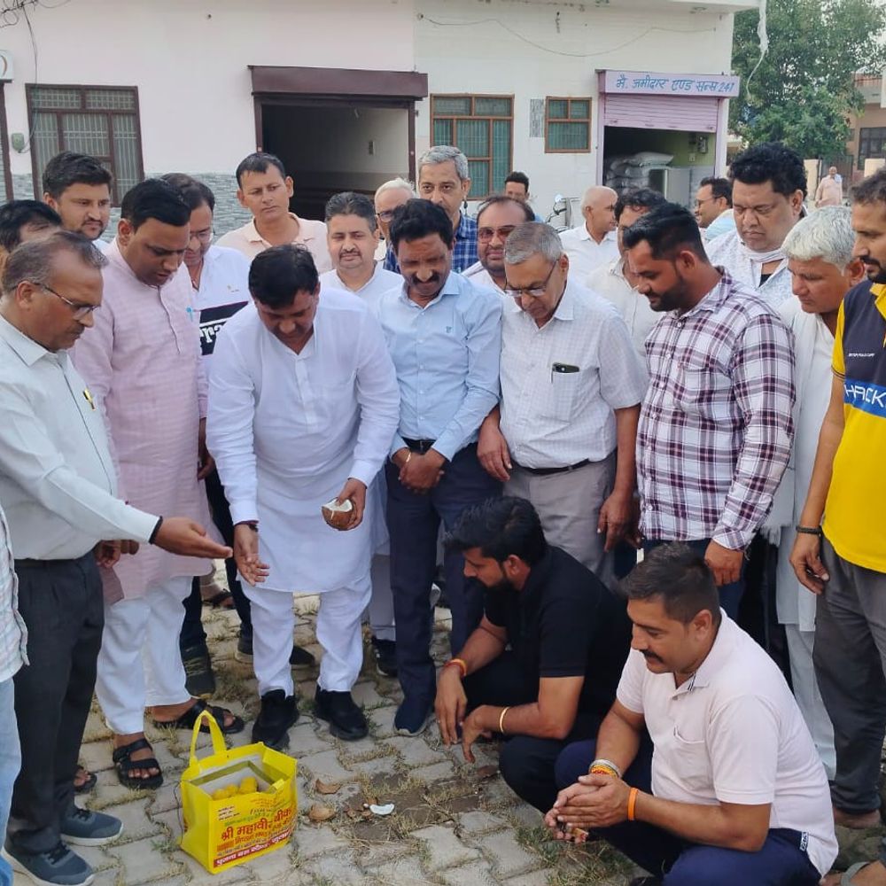 जुलाना अनाज मंडी में तीसरे फेज के निर्माण का उद्घाटन:6.15 करोड़ रुपए से होगा निर्माण, किसानों-आढ़तियों को मिलेगी सुविधा