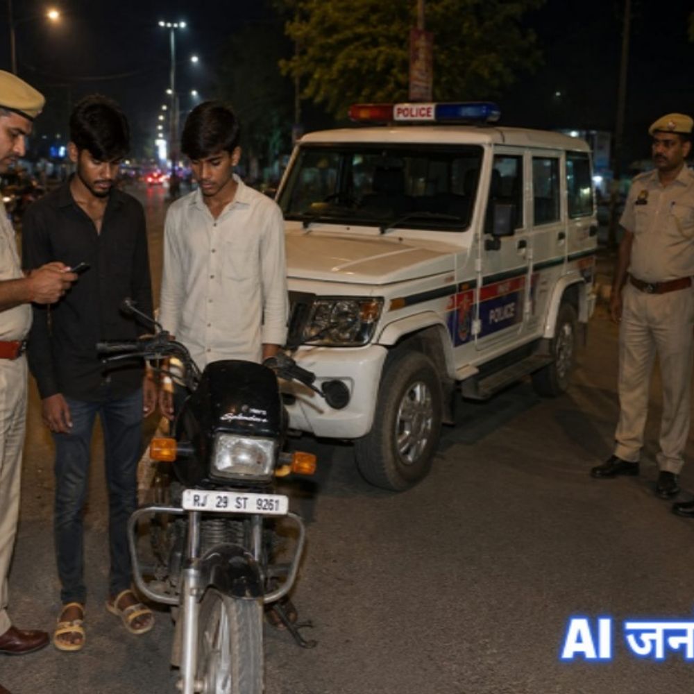 चोरी की बाइक लेकर घूम रहे दो युवक गिरफ्तार:पुलिस ने नाकाबंदी कर पकड़ा; चेसिस और इंजन के आगे के नंबर घिसे मिले